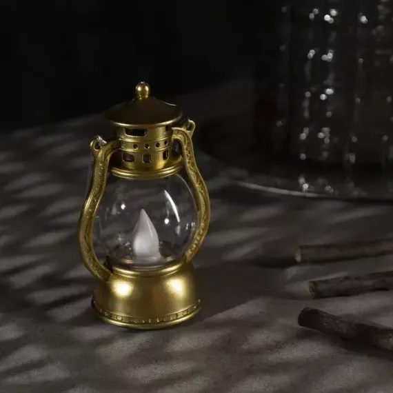 Светодиодный Золотистый фонарь 8×12×6 см., пластик, батарейки, теплые LED, Luazon Lighting (4357294)