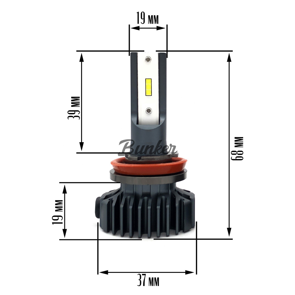 Светодиодные автомобильные LED лампы Sariti F6 H11/8/9/16 6000K 12V