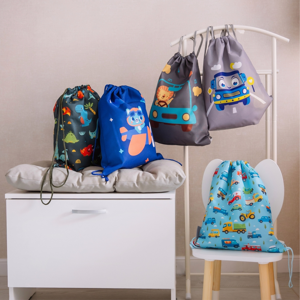 Мешок для сменки. Львенок в машинке