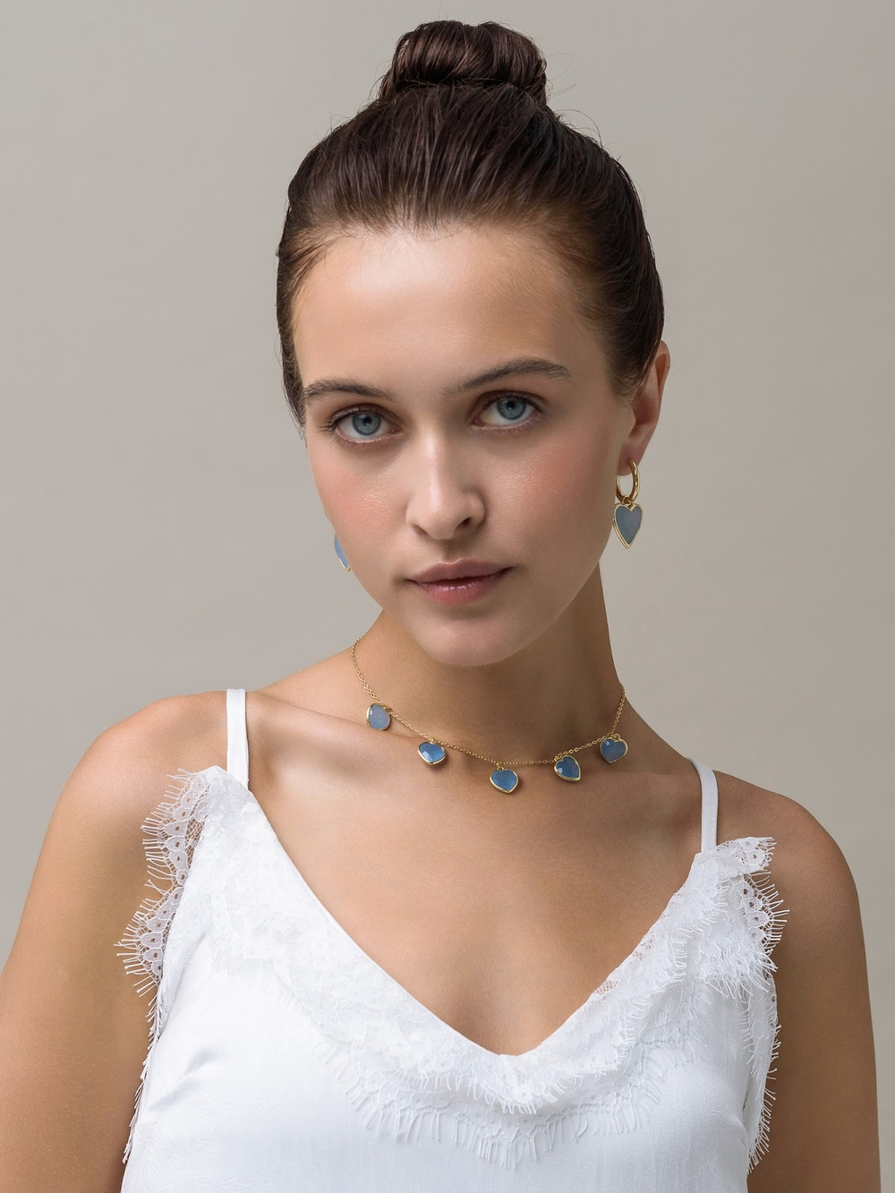 Чокер "Amour" с голубым агатом Gold