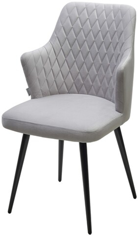 Стул М-City DISAUR Герман (Herman) Светло-серый Bm-4, Велюр, Черный каркас