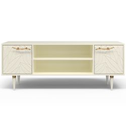 Тумба под ТВ Арт Колор leaves 155см Классик Голд Кремовый белый