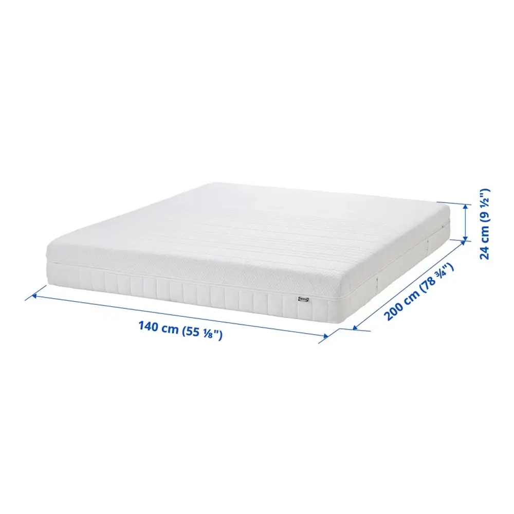 Матрас для двуспальной кровати - ÅNNELAND IKEA/ АННЕЛАНД ИКЕА, 140х200 см, белый