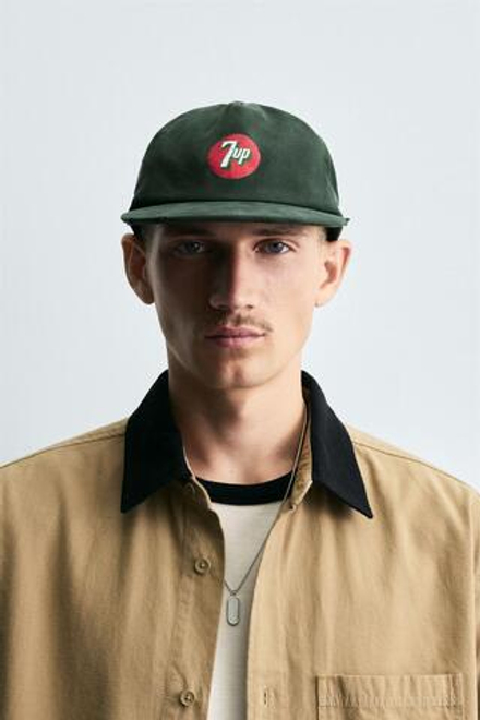 ZARA КЕПКА С ПРИНТОМ 7UP © PEPSICO, ЗЕЛЕНЫЙ