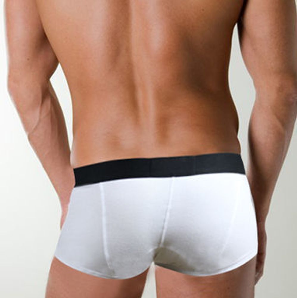 Мужские трусы боксеры Asitoo White Black Waist Hip Boxer