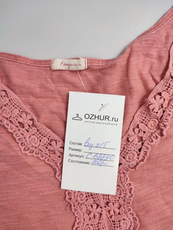 Футболка коралловая с кружевом 44 размер