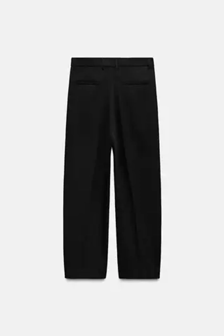 ZARA БРЮКИ STRAIGHT FIT — ZW COLLECTION, ЧЕРНЫЙ