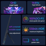 16" Портативный сенсорный монитор VCHANCE 2.5K IPS 2560x1600, 144 Гц