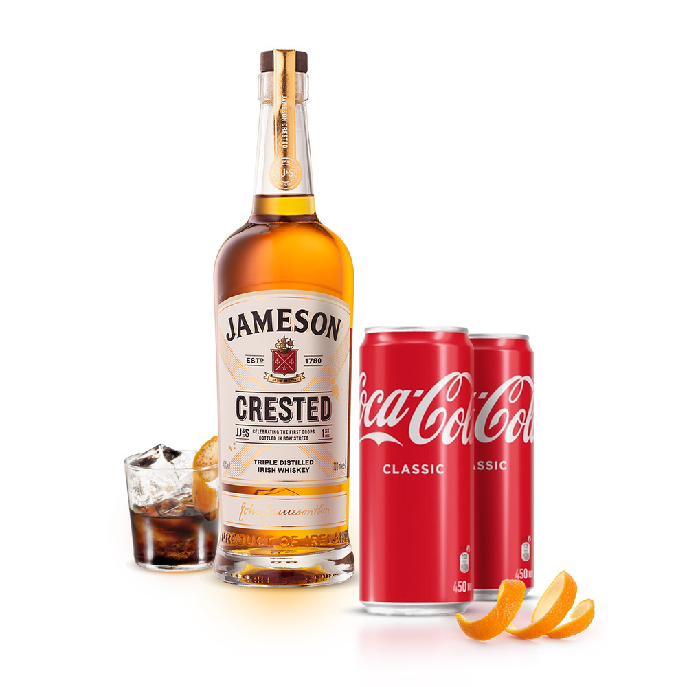 Jameson Crested 0,7л. + 2 шт. Coca Cola