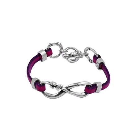 Браслет Ciclon из кожи и металла с серебряным покрытием Más Allá C213111-31-0