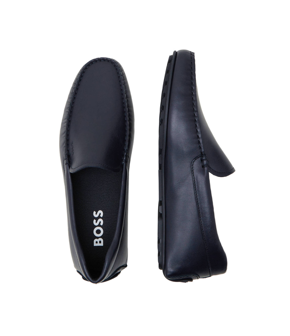 Кожаные мокасины noel BOSS BLACK - темно-синий(50517134)