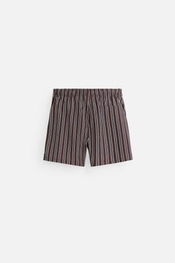 ZARA ПЛАВКИ КЛАССИЧЕСКОГО КРОЯ В ПОЛОСКУ, ГРАНАТОВЫЙ