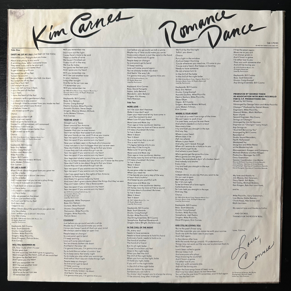 Kim Carnes ‎– Romance Dance (США 1980г.)