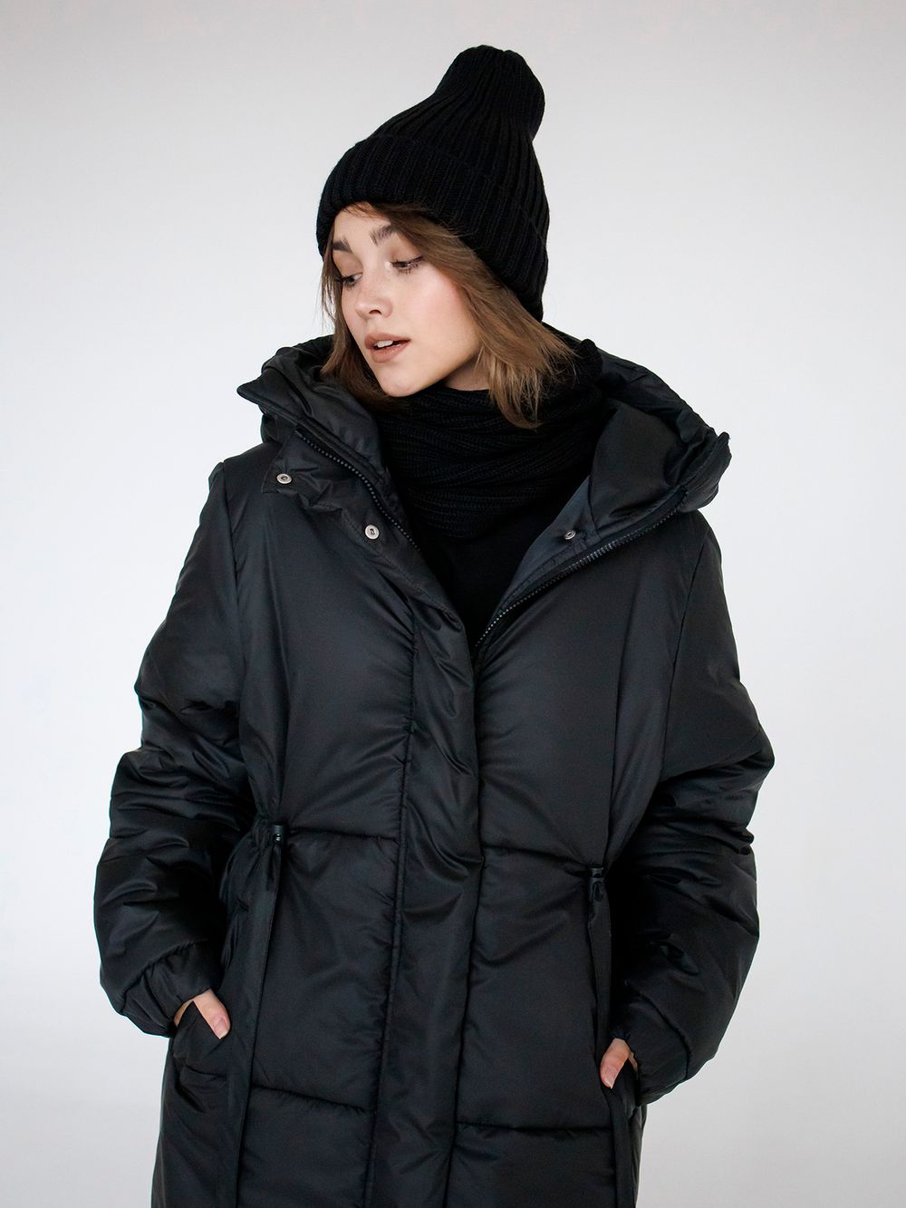 Пуховик ko-ko-ko зимний женский черный