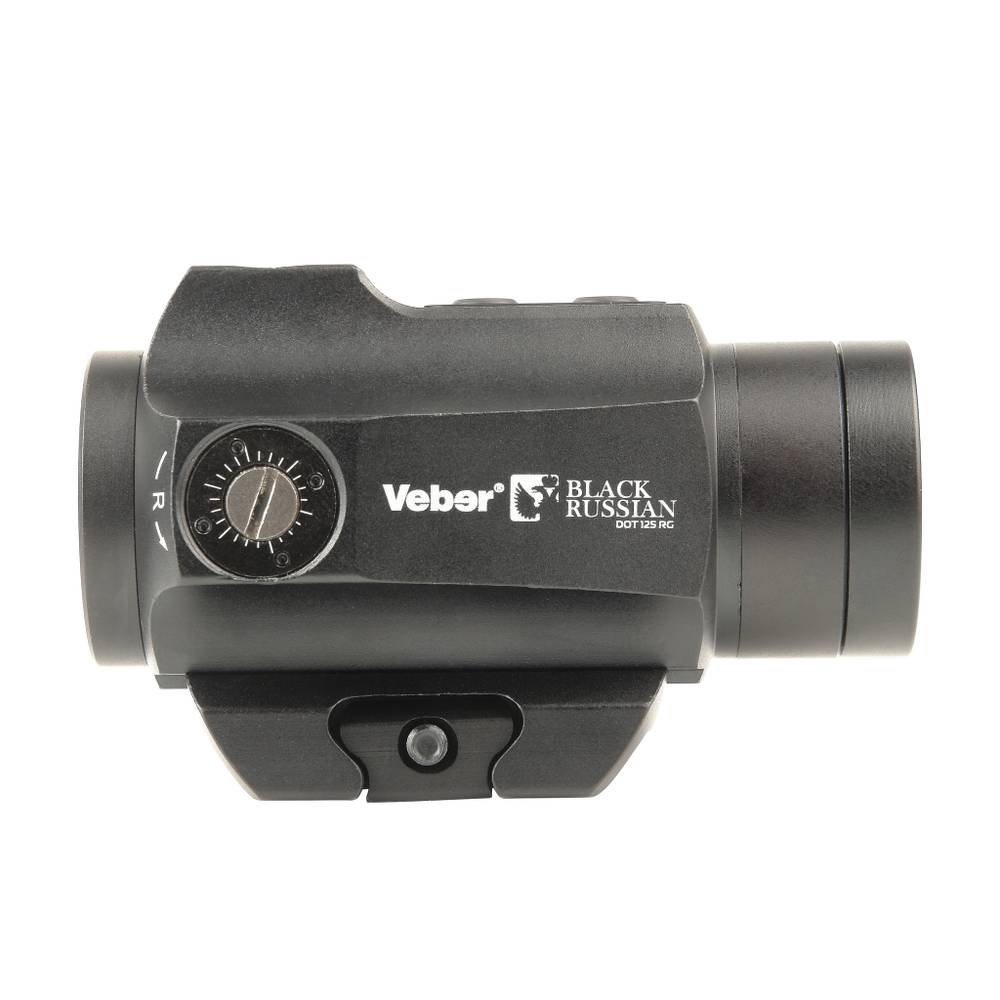 Прицел коллиматорный Veber Black Russian DOT 125 RG (закрытый, объектив 25мм, 4 МОА, метка точка красная/зеленая, вивер)
