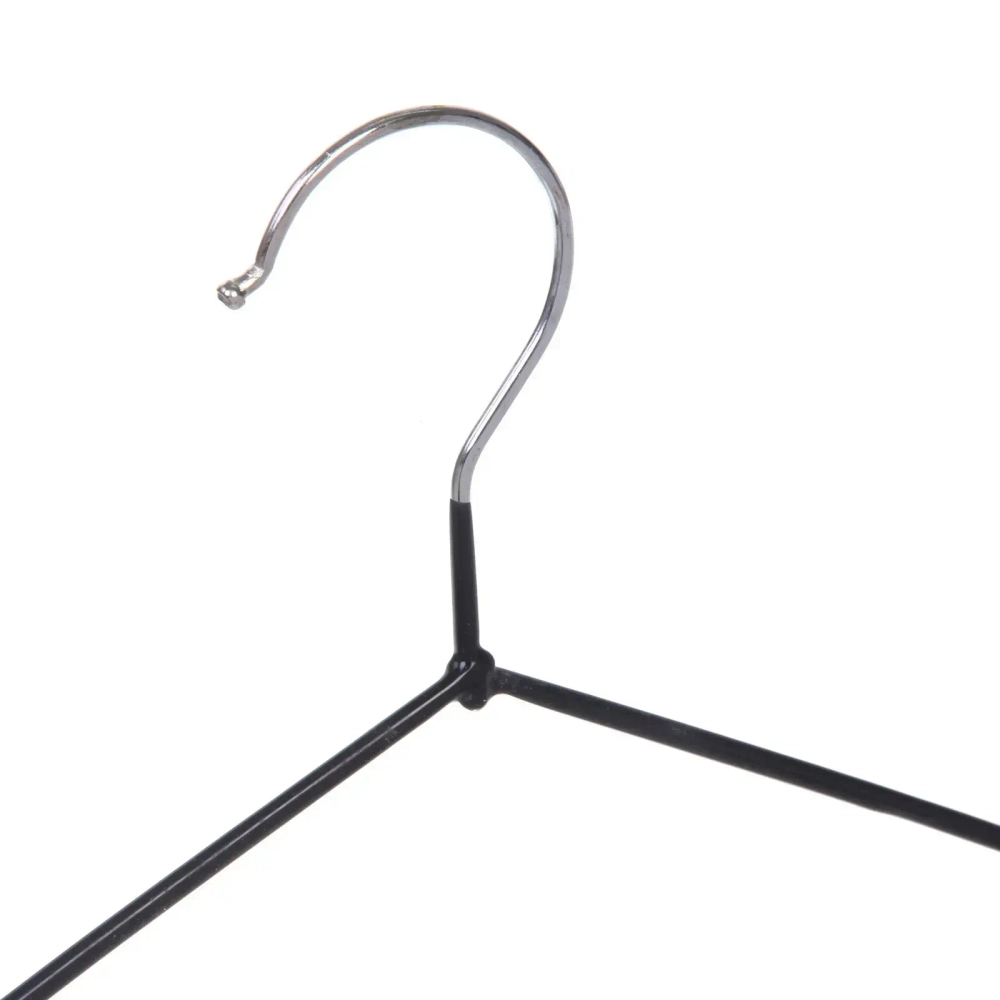 Плечики металлические нескользящие с полимерным покрытием 10шт «ТАРТИТАН», цвет чёрный, 40см●