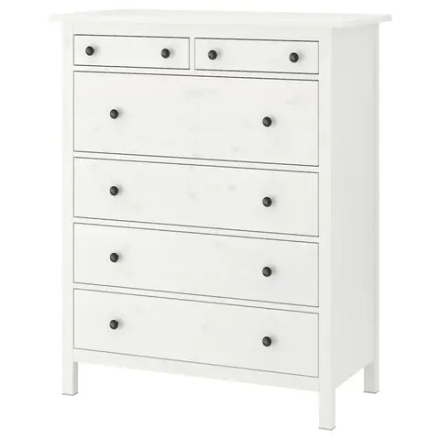 Комод с 6 ящиками - IKEA HEMNES, 108x131 см, белый, ХЕМНЭС ИКЕА