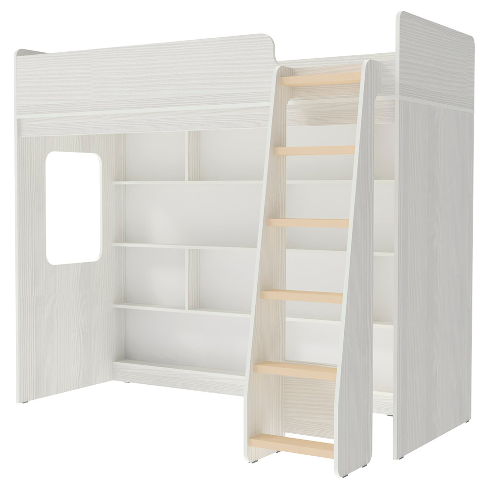 Кровать-чердак КарИВи Л-C601.2 80х190 Белое Дерево Белое Дерево