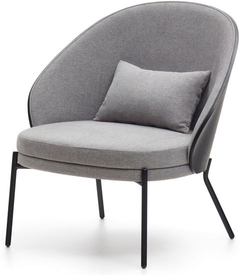 Кресло Eamy светло-серое из шпона ясеня с черной отделкой Испания Lа Forma