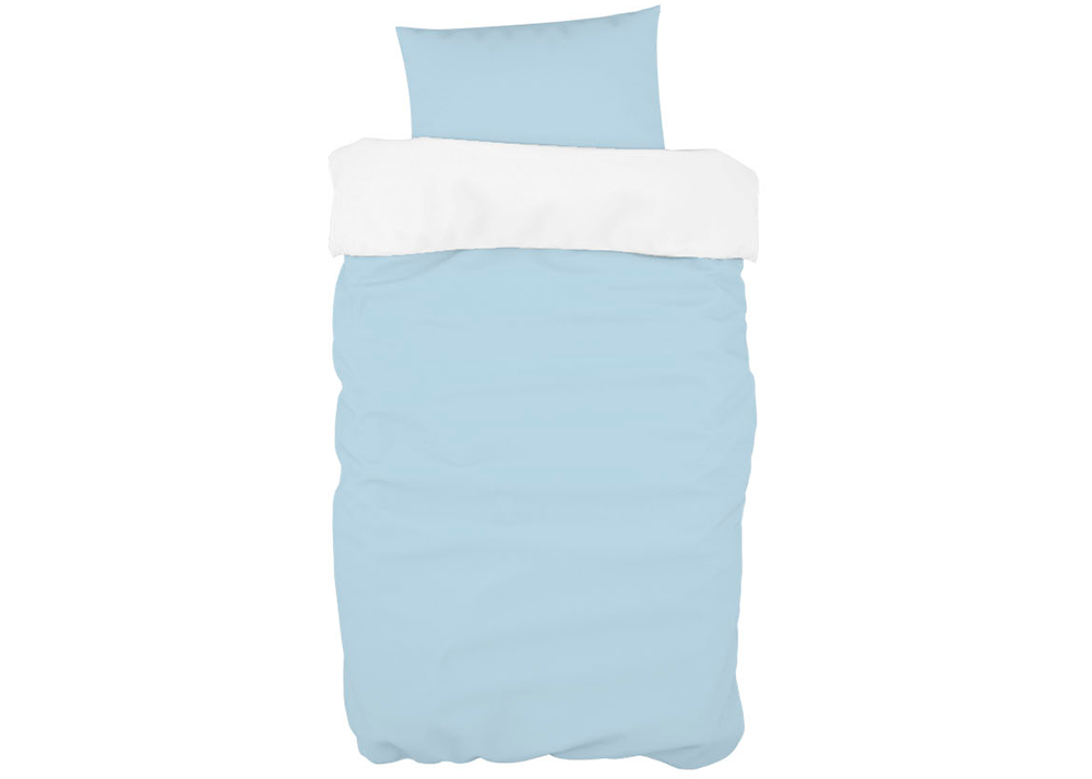 Комплект постельного белья (голубой, сатин)