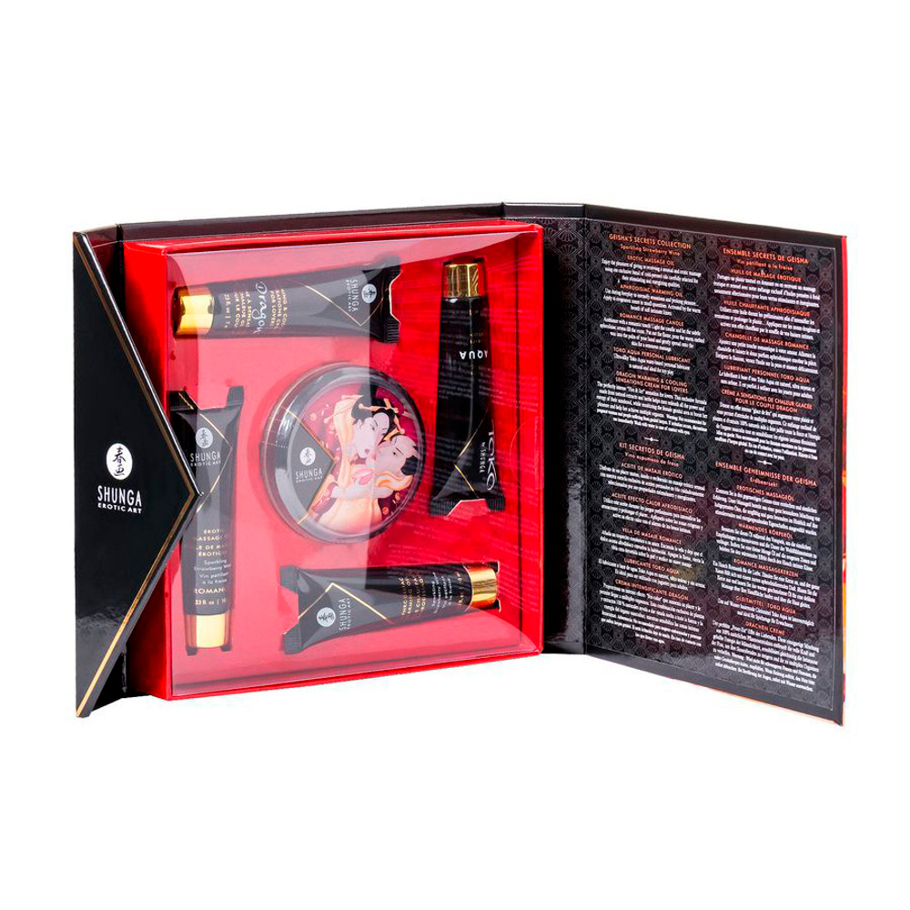 Подарочный набор интимной косметики из 5 предметов Клубника и шампанское Shunga Geishas Secret