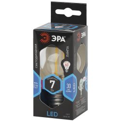 Лампа светодиодная ЭРА F-LED P45-7W-840-E27 E27 / Е27 7Вт филамент шар нейтральный белый свет | Филаментные декоративные