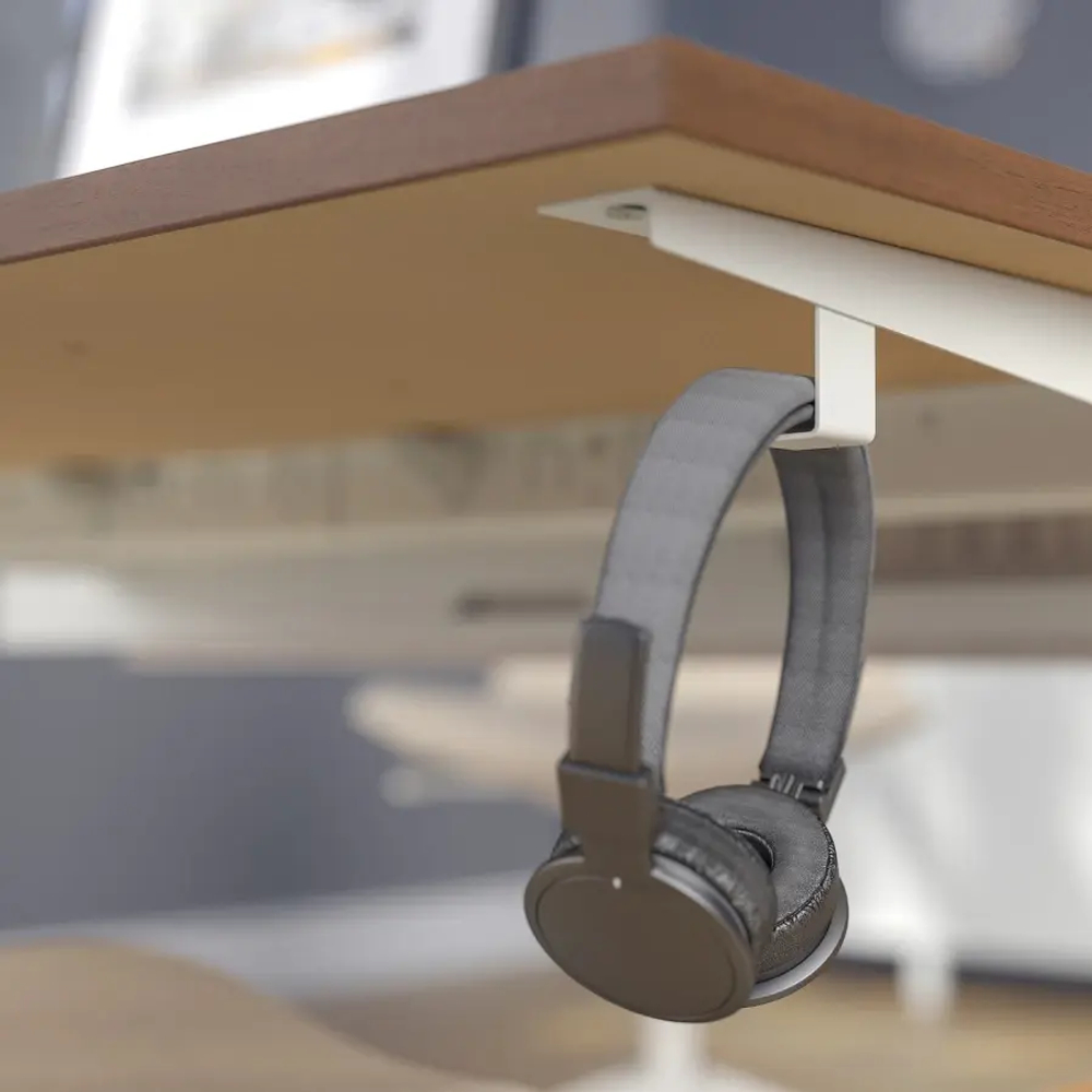 Письменный стол с регулировкой по высоте - IKEA MITTZON/МИТТЗОН ИКЕА, 120х80х65-85 см, белый/коричневый