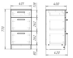 Тумба к туалетному столику Париж (Белый, тиснение), г.Уфа