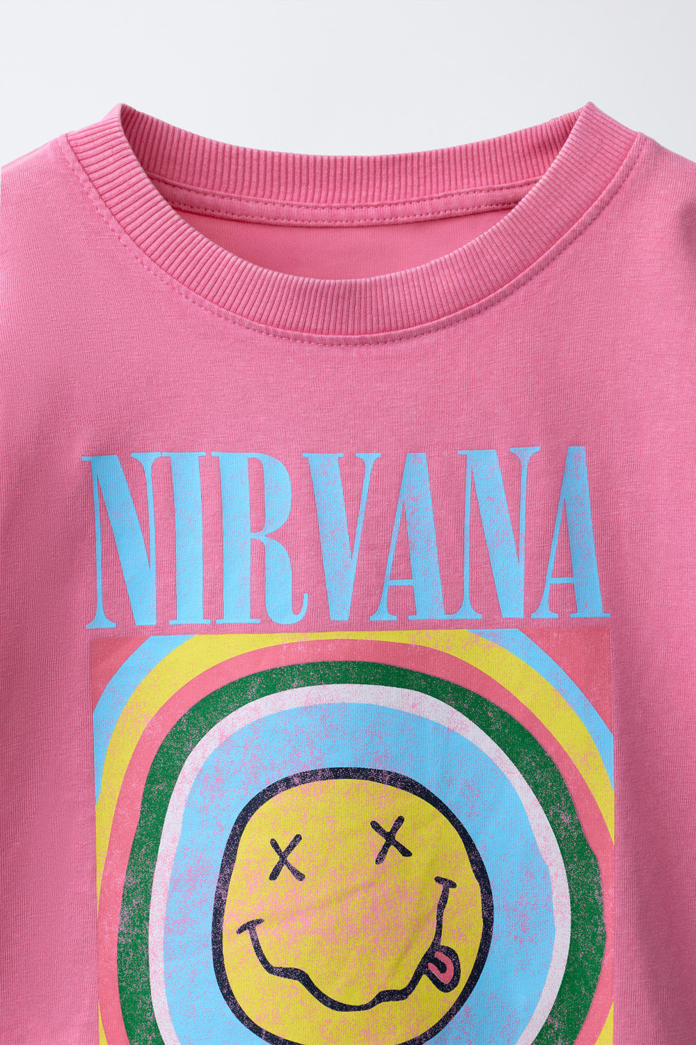 ZARA ФУТБОЛКА С ПРИНТОМ NIRVANA®, РОЗОВЫЙ