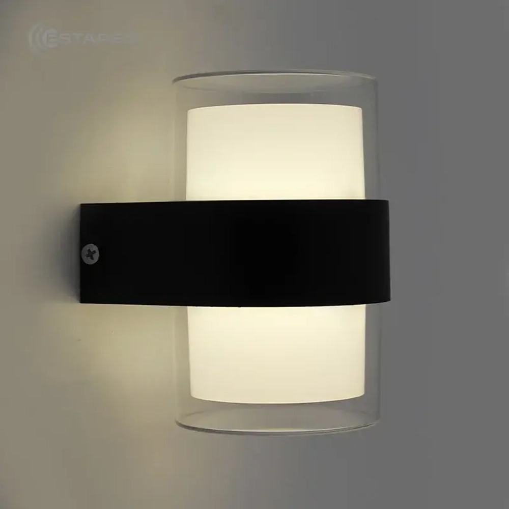 Светодиодный светильник,архитектурный,интерьерный  VALO 9W R-4000K-100x110x133-BLACK/CLEAR-220-IP54