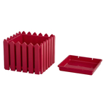 Кашпо квадратное среднее "Лардо" с поддоном 28,3*28,3*21,8 цвет ярко-красный