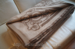 Одеяло тканое из 100% верблюжьей шерсти с рисунком Gobi - 200x220 см. - камел/беж (Узор) - ЭКСКЛЮЗИВ!