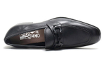 FERRAGAMO GANCINI Leather Casual Leather Shoes Men"s Black