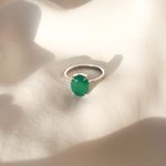 Кольцо Мечта с изумрудным агатом и белыми топазами