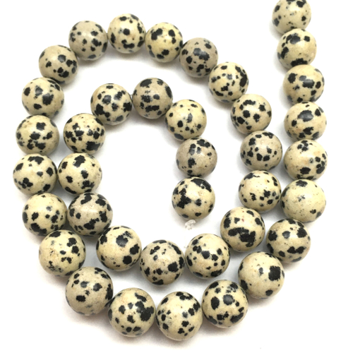 Яшма далматиновая 10 мм, бусины