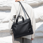 POLO Synthetic Leather Crossbody Bag Briefcase Large Men"s Black/Gray