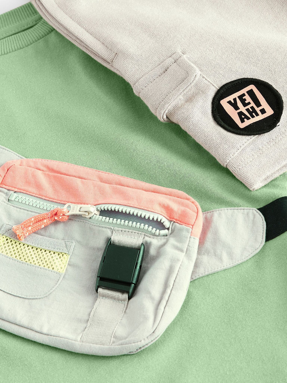 Футболка и шорты карго в комплекте для мальчика Next E63-598, Зеленый, Бежевый