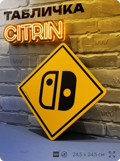 Табличка декоративная "Nintendo Switch" на дверь и стену, прикольная штука в подарок геймеру, декоративный знак, 24,5х24,5 см, Айдентика Технолоджи