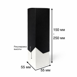 К: Коробка №6 составная 5,5*5,5*15/25 см ТК 310 Белый Низ Черный верх
