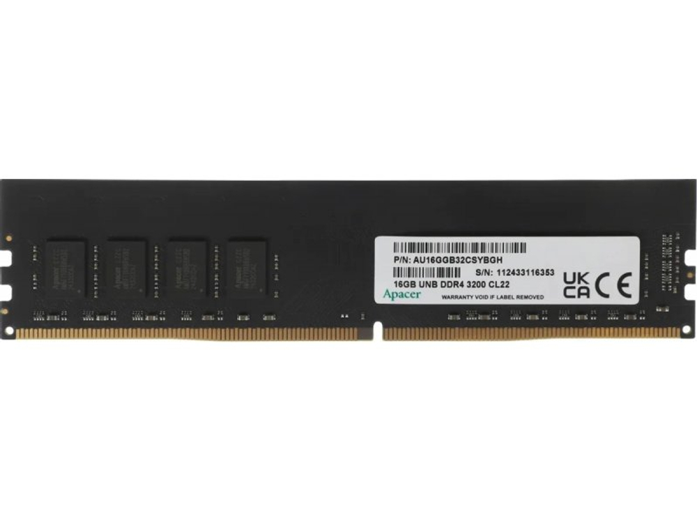Оперативная память Apacer EL.16G21.GSH, DDR4 1х 16ГБ 3200 МГц, DIMM, RTL