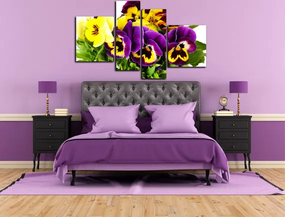 Модульная картина "Фиалка садовая"