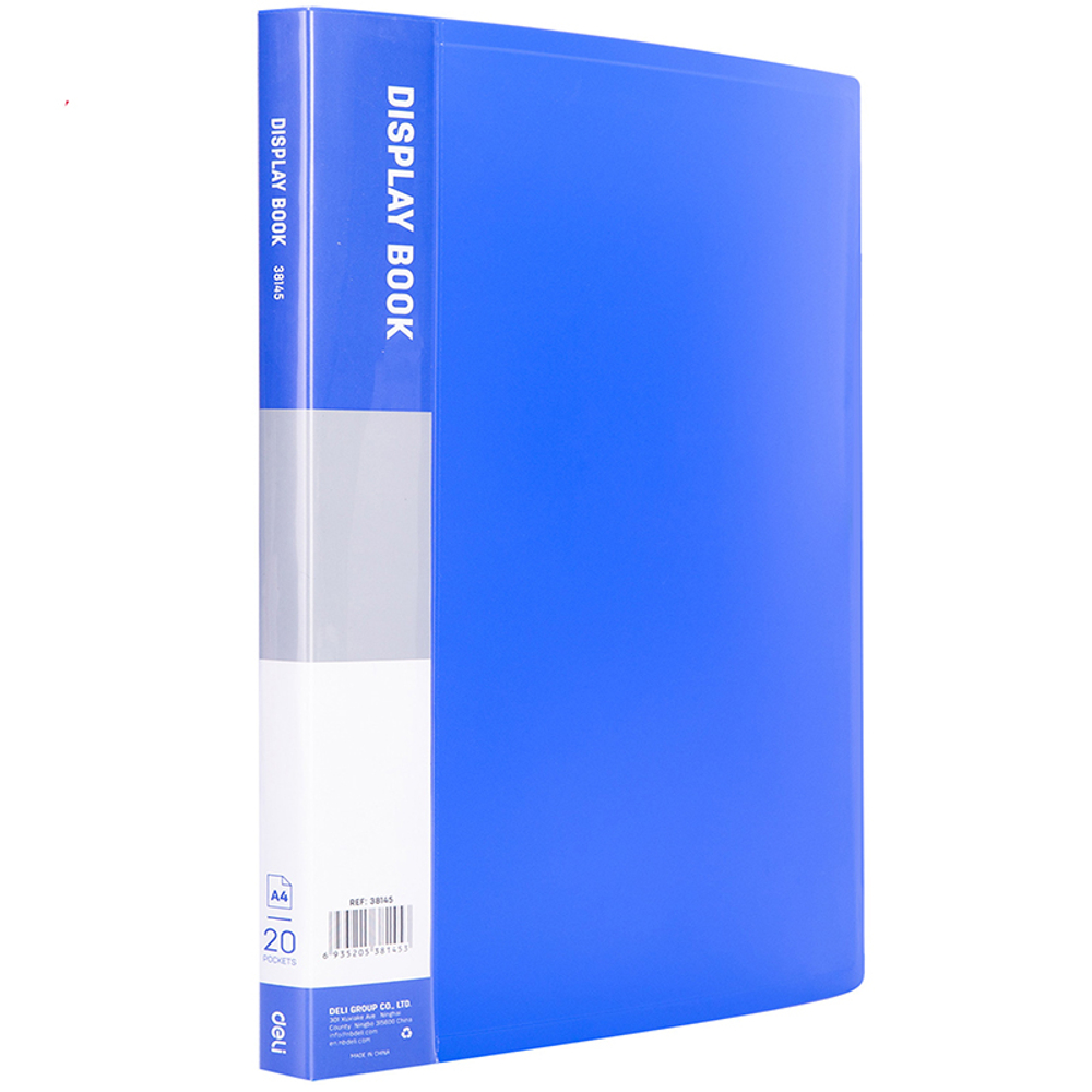 Папка с файлами DELI "Classic" на 20 вкладышей, 0,5 мм, ассорти