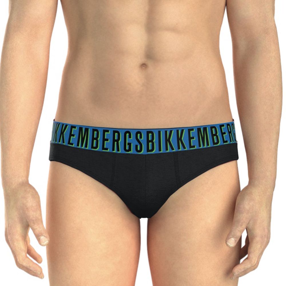 Мужские трусы брифы темно-серые набор 2в1 Bikkembergs OMBRE BKK52USP28BI