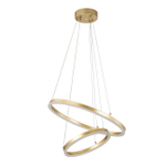 Подвесной светодиодный светильник 66Вт, 4816Лм, 3000-6500К, Ra>80, плавная регулировка мощности, изменение цветовой температуры, ночник, управление со смартфона, металл/акрил, золото