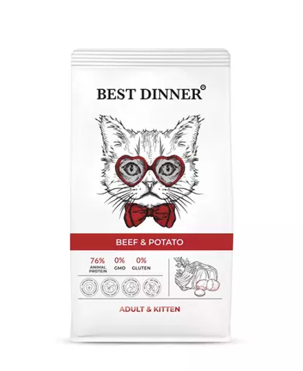 Best Dinner Adult/Kitten говядина с картофелем 1,5 кг