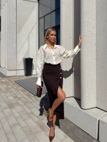 Рубашка с акцентным воротником и манжетами