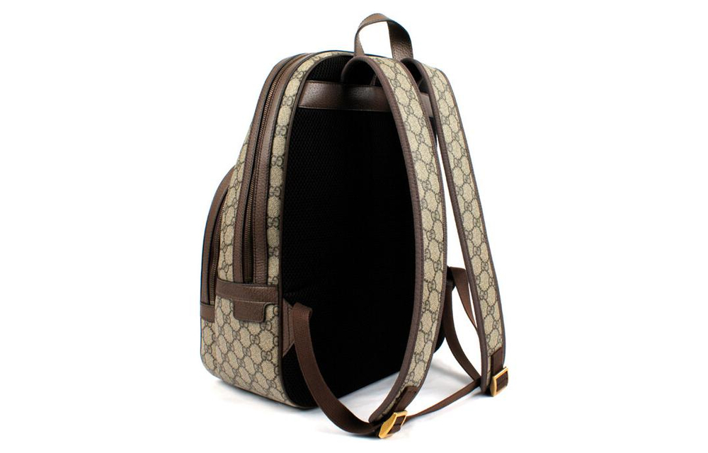 GUCCI Ophidia Canvas With Leather Backpack Medium Unisex Ebony/Brown