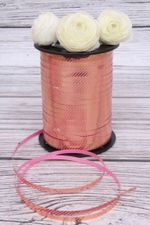 Лента (0,5 см*228,6 м) Диагонали, Брусничный, Металлик, 1 шт.