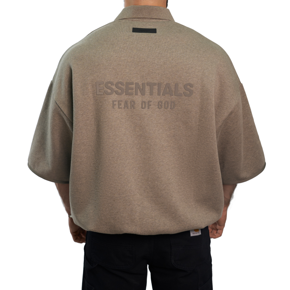 Fear Of God Essentials 3/4 Sleeve Polo "Heather Grey"