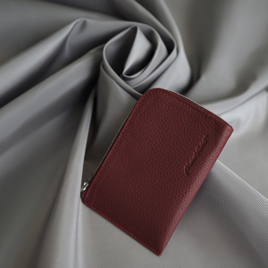 Кошелек женский кожаный, теленок бордового цвета